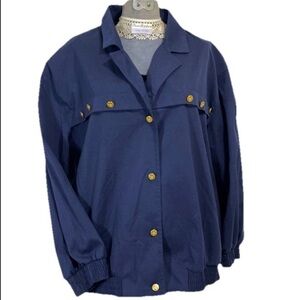 Blue Nautical Gold Anchor Buttons Alfred Dunner Plus Resort Coastal 40 / 20 W